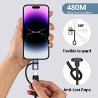 Konverter transmisi Data kecepatan tinggi 480M, adaptor USB C pengisian Cepat Ap pria USB C wanita konektor OTG untuk ponsel