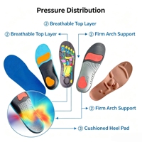 Semelles orthopédiques supérieures pour le confort de la voûte plantaire, désodorisantes, correction des pieds plats, amorti antichoc pour l'entraînement physique et les sports de plein air