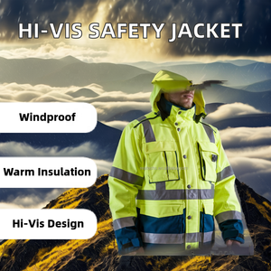 Service OEM – Vêtements de travail unisexes en polyester haute visibilité, réfléchissants, imperméables, coupe-vent, à faible teneur en formaldéhyde, avec détection par aiguille, qualité supérieure - Product Image 4