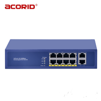 Interruptor poe inteligente 8FE + 2 puertos Gigabit, para cctv, hikvision, cámara dahua IP