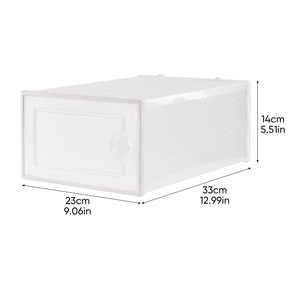12 Pack Clear <b>Plastic</b> Shoe Storage <b>Boxes</b> Stackable Shoe Organizer with Lids for Closet & Entryway - Product Image 6