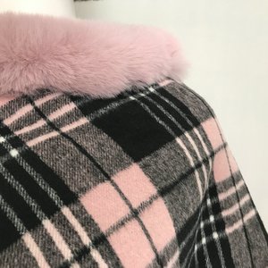 Toptan özel kış sıcak <span class=keywords><strong>Faux</strong></span> tavşan kürk bayan yün panço kaliteli moda kaşmir kızlar pelerin kadın kürk şal - Product Image 3