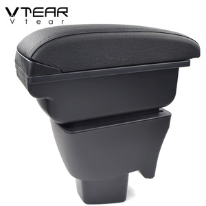 Vtear per <span class=keywords><strong>Tata</strong></span> Tigor Bracciolo in Pelle con Interfaccia USB, Vano Portaoggetti con Cuciture Rosse, Accessorio Interno <span class=keywords><strong>Auto</strong></span> in ABS - Product Image 3
