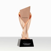 Trofeo Conmemorativo Personalizado de Alta Gama para Empresas, Trofeo de Resina Chapado en Oro para Premiar a Empleados Destacados