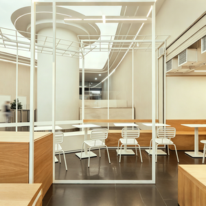 Café moderne minimaliste et kiosque alimentaire avec armoire frigorifique pour boissons - Product Image 4