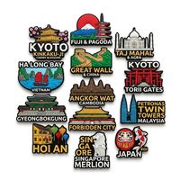 Aimants de réfrigérateur sur le thème des voyages en Asie 3D, souvenirs de Macao, Hong Kong, Singapour, autocollants magnétiques pour la décoration de boutique