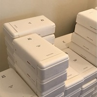 Boîtes d'emballage en pulpe moulée sur mesure, en fibre de canne à sucre avec marquage à chaud et impression UV pour l'électronique