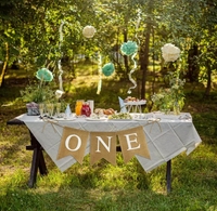Bannière de premier anniversaire PAFU pour décoration de chaise haute-Fournitures de fête d'anniversaire unisexe pour bébé garçon fille et décorations de célébration