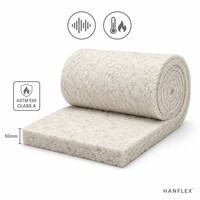 Feutre PET d'isolation acoustique moderne ASTM E84 Classe A, 50 mm, matériau de couverture thermique et acoustique en laine pour extérieur et salon