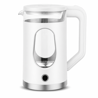 Bouilloire électrique en verre trempé 1,8 L 1500 W avec contrôle mécanique de la température, protection contre l'ébullition à sec et base rotative à 360°
