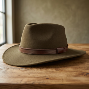 Chapeau Fedora Unisexe Vintage à Large Bord en Feutre 100% Laine Respirant avec Boucle de Ceinture et Ruban Décoratif Uni, Idéal pour l'Hiver et l'Extérieur - Product Image 3