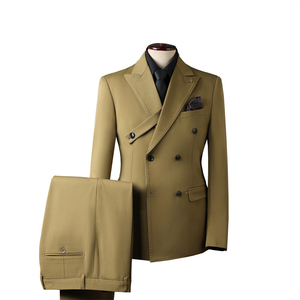 <span class=keywords><strong>Costume</strong></span> d'affaires <span class=keywords><strong>haut</strong></span> <span class=keywords><strong>de</strong></span> <span class=keywords><strong>gamme</strong></span> pour <span class=keywords><strong>homme</strong></span>, croisé, rayé, respirant, infroissable, en tissu peigné viscose/polyester, coupe droite, grande taille - Product Image 5