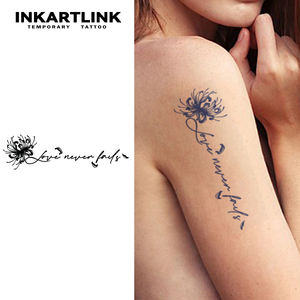 Tatouage semi-permanent en gros, 15 jours, motif araignée, lys, inscription « L'amour ne se trompe jamais », encre à base de plantes, art corporel, tatouage temporaire - Product Image 2