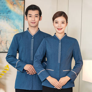 Uniforme de Limpieza para Hotel, Túnica y Pantalón Unisex para Personal de Limpieza, Uniforme para <span class=keywords><strong>Recepcionista</strong></span> de Restaurante - Product Image 1