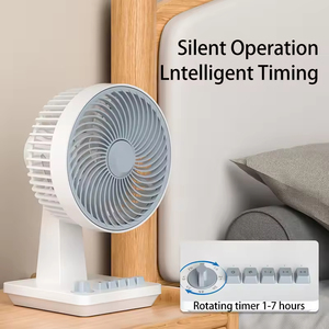 Ventilateur de bureau de style vintage, six vitesses, batterie 6000 mAh, charge USB, longue autonomie, moteur silencieux sans balais - Product Image 6