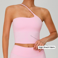 Débardeur court sexy asymétrique pour femme, tailles S-XL, rembourré, tendance, pour l'entraînement et les sorties, collection été