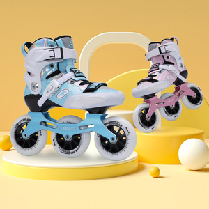 Patines Profesionales de Velocidad Roselle de <span class=keywords><strong>3</strong></span> Ruedas con Talla Ajustable, Patines en Línea de Fibra de Carbono para Niños - Product Image 2