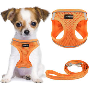 Arnés para Perro de Diseño Personalizado con <span class=keywords><strong>Collar</strong></span> y Correa a Juego, Arnés Ajustable para Perro Teddy, Chaleco de Malla Reflectante para Pecho y Espalda - Product Image 6