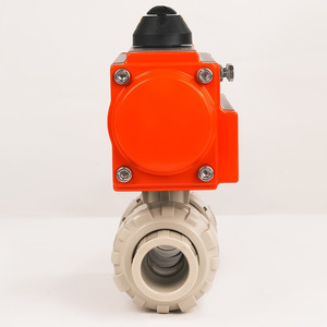 Vanne à boisseau sphérique pneumatique à double union PPH, vanne à boisseau sphérique en plastique résistante à la corrosion pour les conduites <span class=keywords><strong>de</strong></span> produits chimiques et <span class=keywords><strong>d</strong></span>'eaux usées - Product Image 4