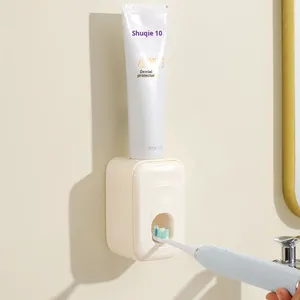 Soporte de pared para lavabo de baño, sin perforaciones, de plástico ABS antideslizante, dispensador automático de pasta de dientes - Product Image 3