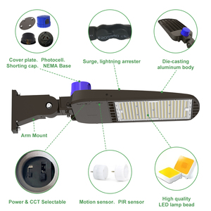 <span class=keywords><strong>Éclairage</strong></span> <span class=keywords><strong>extérieur</strong></span> en alliage d'aluminium IP65 du crépuscule à l'aube, 300W <span class=keywords><strong>3000K</strong></span>/<span class=keywords><strong>4000K</strong></span>/5000K, lampadaire LED pour parking - Product Image 3