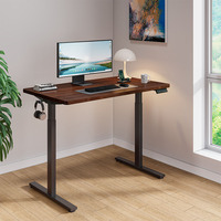 Bureau d'ordinateur intelligent ergonomique moderne et extensible, avec éclairage RGB, en forme de L, réglable en hauteur électriquement à double moteur