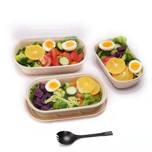 disposable 700ml takeaway fast food meal box eco friendly sugarcane bagasse lunch bento box biodegradable pulp packaging box