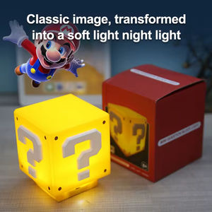 Veilleuse Super <span class=keywords><strong>Bros</strong></span> Mini en forme de bloc de questions, lampe de bureau pour enfants avec effets sonores de jeu USB - Product Image 5