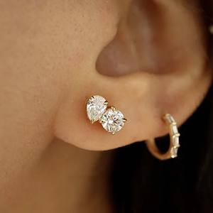 Boucles d'oreilles de luxe en diamant pour femmes, en argent sterling 925, bijoux fins brillants, pour un usage quotidien, cadeau d'anniversaire - Product Image 1