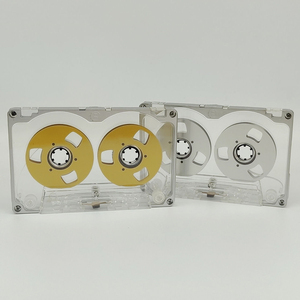 Cinta de audio transparente personalizada, azul, de bobina abierta, en blanco, de 50 minutos, estilo vintage, para reproductor de casetes. - Product Image 4