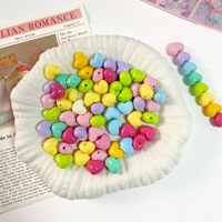 Perles en vrac en acrylique couleur unie, forme cœur macaron, pour DIY, accessoires de chaîne de téléphone portable, matériel de peinture pour pâtisserie, motif amour