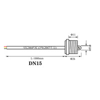Taidacent Sakelar Pengontrol Termostat Digital, Probe Tembaga G1/2 DS18B20 NTC PT100 PT1000 Pipa Ulir Sensor Suhu
