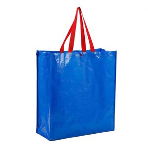 Bolsa de Compras Reutilizable Personalizada, Ecológica, de Polipropileno, Impermeable, Tejida, Laminada, con Logotipo, Letras y Patrones - Product Image 1