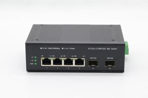Commutateur Ethernet industriel 4 ports 100/1000M/2.5G BASE-TX + 2 10G SFP+ BASE-FX IEEE802.3 AF/AT 30W PoE 2.5G 4 ports - Product Image 2