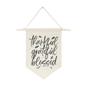 Bannière murale en toile double face personnalisée avec impression par sublimation de logo, décorations pour la maison en coton - Product Image 1