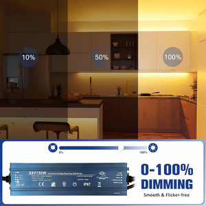 Driver LED Dimmable Triac 100W 150W 200W IP67 0-10V PWM AC/DC 12V Transformateur à découpage pour LED - Product Image 2