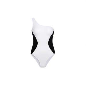 Traje de Baño de Una Pieza para Mujer HDJ, Asimétrico de un Solo Hombro, con Bloques de Color, en Spandex y Poliéster, Tallas 40, 42, 44, 46, 48 - Product Image 2