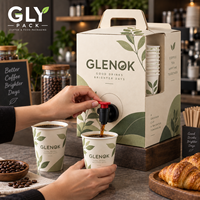 Boîte à café jetable personnalisée, conteneur de service de boissons avec gobelets pour la restauration, emballage de boissons à emporter 1L 3L 5L 10L 20L