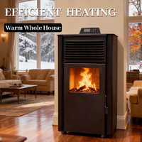 Poêle à granulés de bois en acier inoxydable Chuanjiong WF-111, chauffage autonome à alimentation automatique pour usage intérieur, garantie de 3 ans