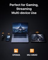Adaptador WiFi Externo Tenda AX900 WiFi 6 de Doble Banda, 600 Mbps 5 GHz, 286 Mbps 2.4 GHz, Antena de 6 dBi, USB 2.0 para Laptop, Windows 11/10/7