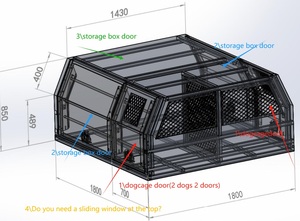 Auvent personnalisé en aluminium 4x4 Ute avec boîte à chien étanche Cage Boîte à outils en fer Verrouillable Enduit de poudre Stockage extérieur Taille personnalisée - Product Image 6