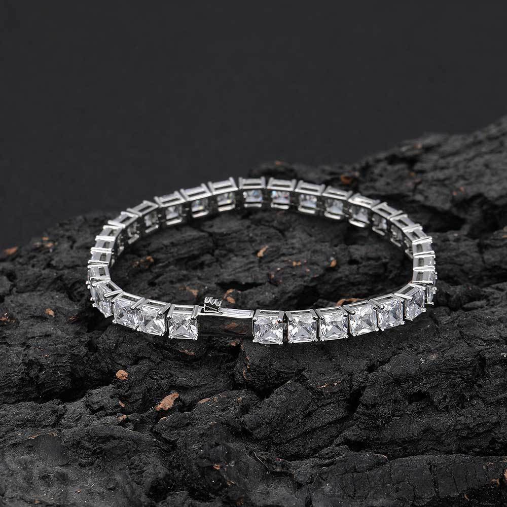 White gold (width 5.5mm) - bracelet 7 inches (length 17.78cm)