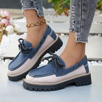 Mocassins polyvalents pour femmes, à blocs de couleur, légers, antidérapants, à semelle épaisse, rehaussants, décontractés pour le quotidien