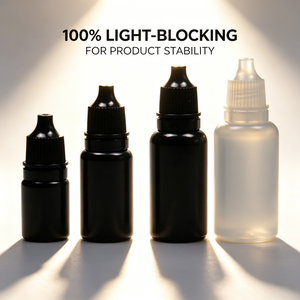 Flacon compte-gouttes en plastique PE noir 5ml-30ml avec bouchon sécurité enfant et opercule inviolable pour huiles essentielles, encre, <span class=keywords><strong>peinture</strong></span> artisanale, laboratoire et perruques - Product Image 2
