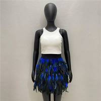 Jupe en plumes douces faite à la main avec ceinture élastique pour cosplay, mariage, fête, décoration - Costume de danseuse de scène professionnelle