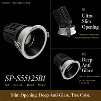 Solution d'éclairage personnalisée à marque privée, spot encastré LED COB CRI90 de 55 mm pour salle de bain, carrelage, salle d'exposition, downlight