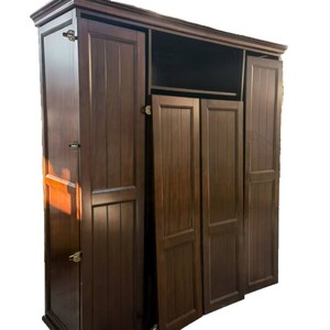American Style Solid Wood Four Door <b>Wardrobe</b> <b>Large</b> Capacity Bedroom Storage Cabinet Hinged Door Design - Product Image 5