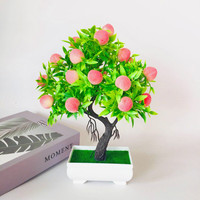Plante à fruits artificielle bonsaï en plastique, plante verte en pot, vente d'usine, 1 pièce