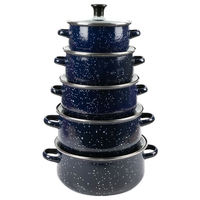 Ensemble de 6 mini-casseroles modernes noires à manche court en fonte émaillée, compatibles four/micro-ondes, adaptées aux cuisinières à gaz/à induction