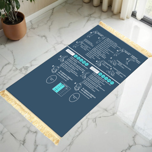 Tapis de prière islamique musulman portable en acrylique floral lavable avec <span class=keywords><strong>boussole</strong></span> de poche <span class=keywords><strong>pour</strong></span> la maison et les voyages – Idéal <span class=keywords><strong>pour</strong></span> le dropshipping - Product Image 4